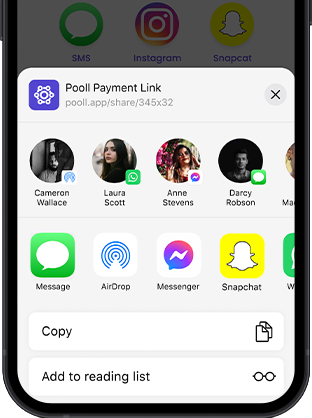 Pooll App Share Payment Link